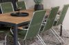 Imagine Break Diningtable Alumnium - Black / Nature Rectangular 90*200* +Bois Diningchair Steel - Silver / Green Rope _6