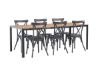 Imagine Masa de dining Break Aluminiu - Negru / Natural Rectangular 90*200* + Scaun de dining Tablas Aluminiu - Negru / 6