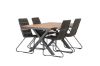 Imagine Masa de dining Garcia din aluminiu - Negru / Rectangular 90*150* + Scaun de dining Bois din otel - Negru / Gri Inchis cu Sfoara _4