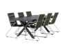 Imagine Garcia Diningtable Alumnium - Black / Rectangular 100*200* +Bois Diningchair Steel - Silver / Green Rope _6