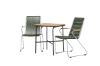 Imagine Holmbeck Cafetable Steel - Negru / Rectangular 55*70*74 + Scaun de dining din Otel - Argintiu / Sfoara Verde _2