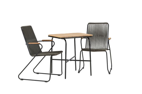 Imagine Holmbeck Cafetable Steel - Negru / Rectangular 55*70*74 + Scaun de Dining Bois Steel - Negru / Poliester Gri închis _2