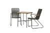 Imagine Holmbeck Cafetable Steel - Negru / Rectangular 55*70*74 + Scaun de Dining Bois Steel - Negru / Poliester Gri închis _2