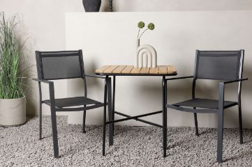 Imagine Holmbeck Cafetable Steel - Black / Rectangular 55*70*74 +Copacabana Stacking Chair - Black/Black - Ersätter 4131-408 _2