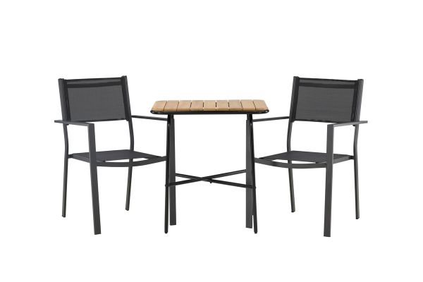 Imagine Holmbeck Cafetable Steel - Black / Rectangular 55*70*74 +Copacabana Stacking Chair - Black/Black - Ersätter 4131-408 _2