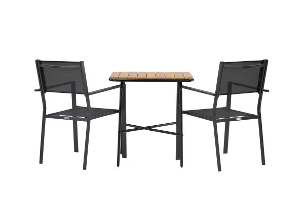 Imagine Holmbeck Cafetable Steel - Black / Rectangular 55*70*74 +Copacabana Stacking Chair - Black/Black - Ersätter 4131-408 _2