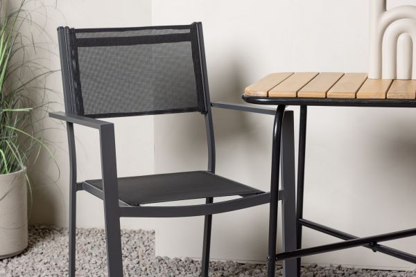 Imagine Holmbeck Cafetable Steel - Black / Rectangular 55*70*74 +Copacabana Stacking Chair - Black/Black - Ersätter 4131-408 _2