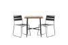 Imagine Holbeck Cafetable Steel - Negru / Rectangular 55*70*74 + Scaun de Dining Lina - Negru _2