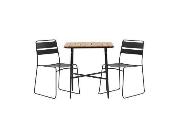 Imagine Holbeck Cafetable Steel - Negru / Rectangular 55*70*74 + Scaun de Dining Lina - Negru _2