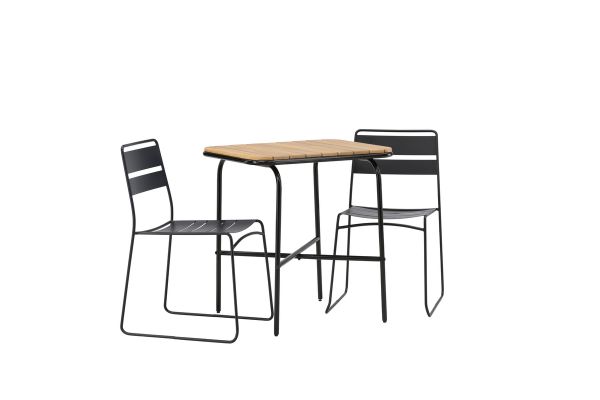 Imagine Holbeck Cafetable Steel - Negru / Rectangular 55*70*74 + Scaun de Dining Lina - Negru _2