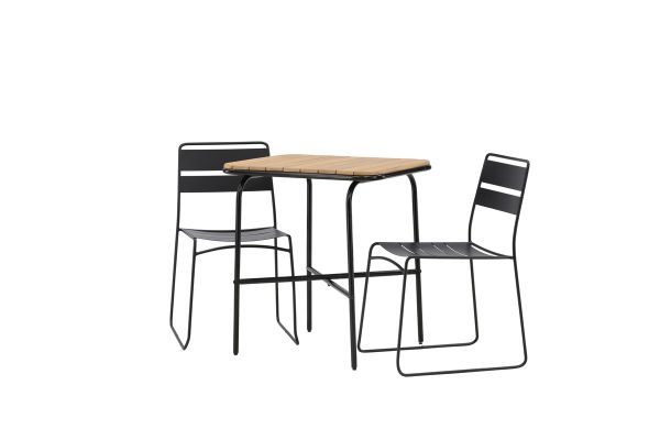 Imagine Holbeck Cafetable Steel - Negru / Rectangular 55*70*74 + Scaun de Dining Lina - Negru _2