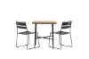 Imagine Holbeck Cafetable Steel - Negru / Rectangular 55*70*74 + Scaun de Dining Lina - Negru _2