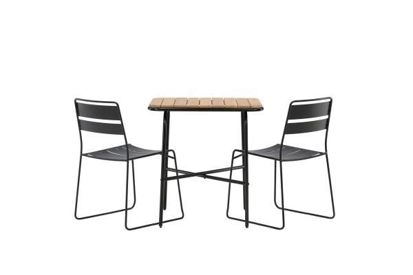 Imagine Holbeck Cafetable Steel - Negru / Rectangular 55*70*74 + Scaun de Dining Lina - Negru _2