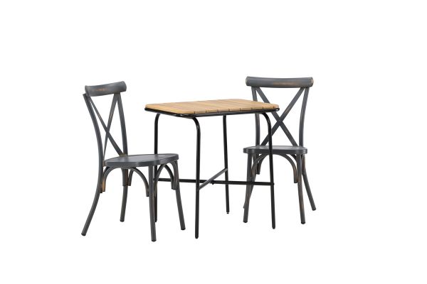 Imagine Holmbeck Cafetable Steel - Black / Rectangular 55*70*74 +Tablas Diningchair Aluminium - Black / _2