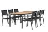 Imagine Masa de dining Holmbeck din oțel - negru / Rectangular 90*200*75 + Scaun empilabil Copacabana - Negru/Negru - Înlocuiește 4131-408 _6