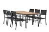 Imagine Masa de dining Holmbeck din oțel - negru / Rectangular 90*200*75 + Scaun empilabil Copacabana - Negru/Negru - Înlocuiește 4131-408 _6