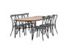 Imagine Masa de dining Holmbeck din oțel - negru / rectangular 90*200*75 + Scaun de dining Tablas din aluminiu - negru / _6