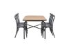 Imagine Masa de dining Holmbeck din oțel - negru / rectangular 90*200*75 + Scaun de dining Tablas din aluminiu - negru / _6