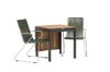 Imagine Diego Cafetable Aluminium - Black / Brown Aintwood - Rectangular 70*70/130* +Bois Diningchair Steel - Silver / Green Rope _2