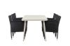 Imagine Masa de dining Lina - Bej - 200*90 + Scaun de dining Malina Aluminiu - Negru / Ratana_6