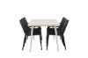 Imagine Masa de dining Lina - Bej - 200*90 + Scaun de dining Peking Aluminiu - Negru / _6