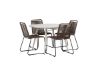 Imagine Masa de dining Lina - Bej - Rotunda 120 cm + Scaun de dining Lindos Aluminium - Negru / _4