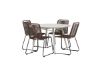 Imagine Masa de dining Lina - Bej - Rotunda 120 cm + Scaun de dining Lindos Aluminium - Negru / _4