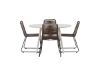 Imagine Masa de dining Lina - Bej - Rotunda 120 cm + Scaun de dining Lindos Aluminium - Negru / _4