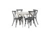 Imagine Masa de dining Lina - Bej - Rotunda 120 cm + Scaun de dining Tablas Aluminiu - Negru / _4