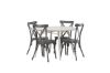 Imagine Masa de dining Lina - Bej - Rotunda 120 cm + Scaun de dining Tablas Aluminiu - Negru / _4