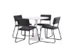 Imagine Hamden Dining Table - White MDF+Kenth Chair - Black / Black PU_4