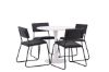 Imagine Hamden Dining Table - White MDF+Kenth Chair - Black / Black PU_4