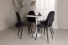 Imagine Masa de dining Hamden - MDF alb + Scaun de dining Polar - Picioare negre / Catifea neagra_4