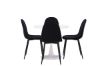 Imagine Masa de dining Hamden - MDF alb + Scaun de dining Polar - Picioare negre / Catifea neagra_4