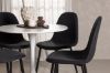 Imagine Hamden Dining Table - White MDF+Polar Dining Chair - Black Legs - Black Fabric_4