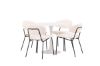 Imagine Hamden Dining Table - White MDF+Chico Dining Chair - Black / White Boucle_4