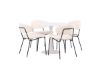 Imagine Hamden Dining Table - White MDF+Chico Dining Chair - Black / White Boucle_4