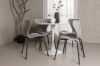 Imagine Masa de dining Hamden - MDF alb + Scaun de dining Estes - Negru / PP gri deschis_4