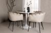 Imagine Hamden Dining Table - White MDF+Limhamn Chair - Black / Beige Velvet_4