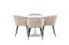 Imagine Hamden Dining Table - White MDF+Limhamn Chair - Black / Beige Velvet_4