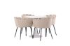 Imagine Hamden Dining Table - White MDF+Limhamn Chair - Black / Beige Velvet_4