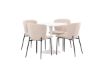 Imagine Masa de dining Hamden - MDF alb + Scaun de dining Modesto - Bej / Boucle bej_4