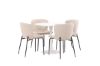 Imagine Masa de dining Hamden - MDF alb + Scaun de dining Modesto - Bej / Boucle bej_4