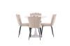 Imagine Hamden Dining Table - White MDF+Limhamn Light Chair - Black / Beige Velvet_4