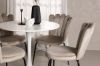 Imagine Hamden Dining Table - White MDF+Limhamn Light Chair - Black / Beige Velvet_4