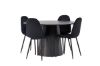 Imagine Masa de dining Lanzo φ120 - Mocca/Mocca + Scaun de dining Polar - Picioare negre / Catifea neagra _4