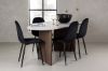 Imagine Masa de dining Grönvik 180*75 - Mocca / Offwhite Concretelook MDF + Scaun de dining Polar - Picioare negre / Catifea neagră _4