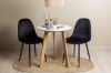 Imagine Masa de dining Leonora φ65 - aspect de stejar / MDF alb + Scaun de dining Polar - picioare negre / Catifea neagra _2