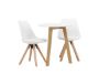 Imagine Masa de dining Leonora φ65 - Aspect de stejar / Alb MDF + Scaun de dining Zeno - Aspect de lemn natur / PP Alb _2