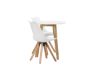 Imagine Masa de dining Leonora φ65 - Aspect de stejar / Alb MDF + Scaun de dining Zeno - Aspect de lemn natur / PP Alb _2